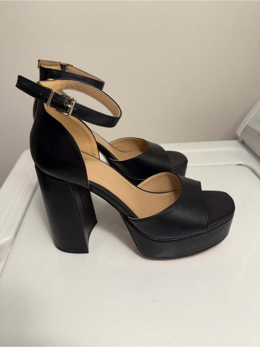 Mix No. 6 Black Ankle-Strap Platform Heels - Women 9